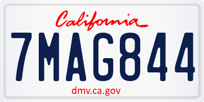 CA license plate 7MAG844