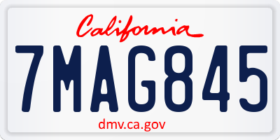 CA license plate 7MAG845
