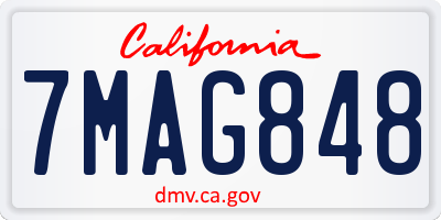 CA license plate 7MAG848