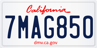 CA license plate 7MAG850