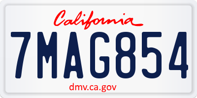 CA license plate 7MAG854