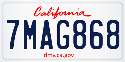 CA license plate 7MAG868