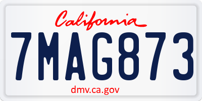 CA license plate 7MAG873