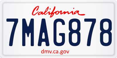 CA license plate 7MAG878