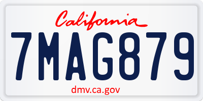 CA license plate 7MAG879