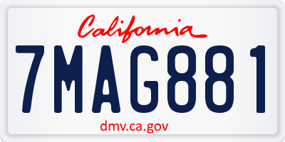 CA license plate 7MAG881
