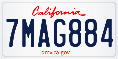 CA license plate 7MAG884