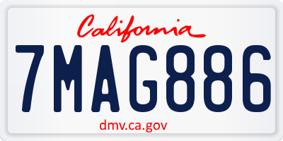 CA license plate 7MAG886