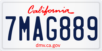 CA license plate 7MAG889