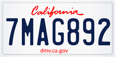 CA license plate 7MAG892