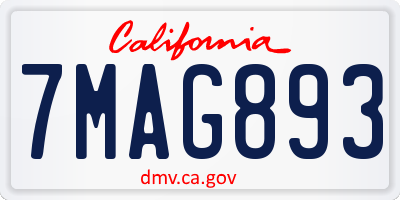 CA license plate 7MAG893