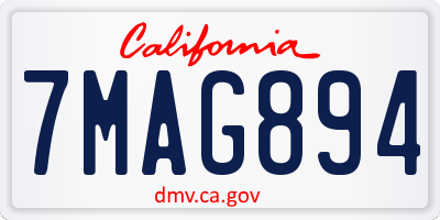 CA license plate 7MAG894