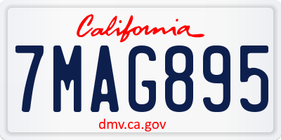 CA license plate 7MAG895