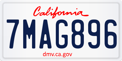 CA license plate 7MAG896