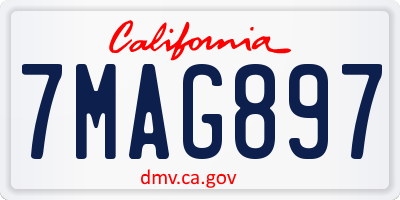 CA license plate 7MAG897