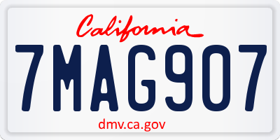 CA license plate 7MAG907