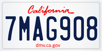 CA license plate 7MAG908