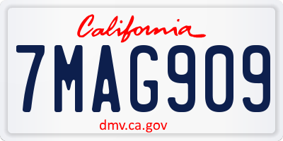 CA license plate 7MAG909