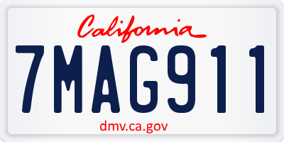 CA license plate 7MAG911