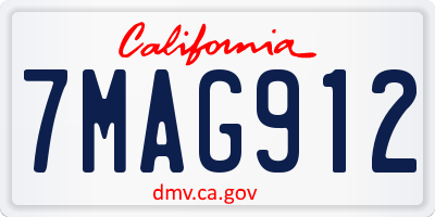 CA license plate 7MAG912