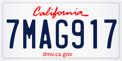 CA license plate 7MAG917