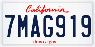 CA license plate 7MAG919