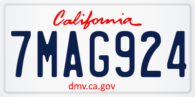 CA license plate 7MAG924