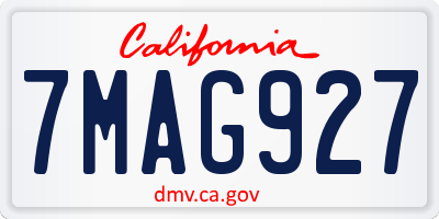 CA license plate 7MAG927