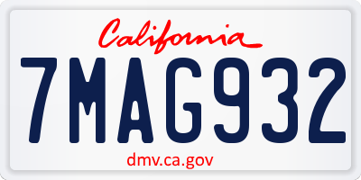 CA license plate 7MAG932