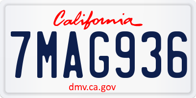 CA license plate 7MAG936
