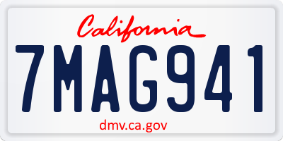 CA license plate 7MAG941