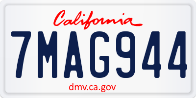 CA license plate 7MAG944