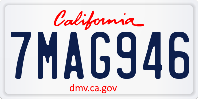 CA license plate 7MAG946