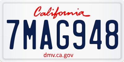 CA license plate 7MAG948