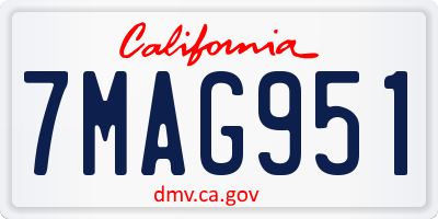 CA license plate 7MAG951