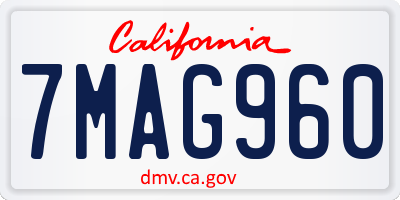 CA license plate 7MAG960