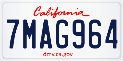 CA license plate 7MAG964