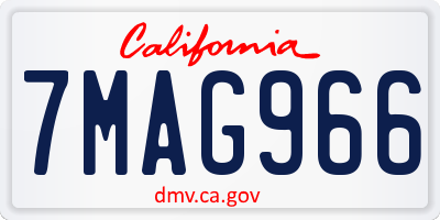 CA license plate 7MAG966