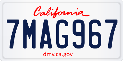 CA license plate 7MAG967
