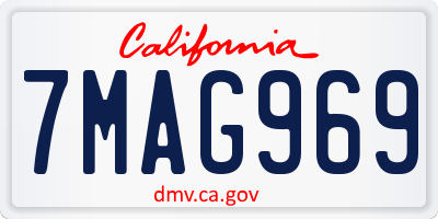CA license plate 7MAG969