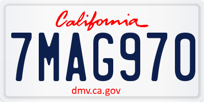 CA license plate 7MAG970