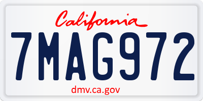 CA license plate 7MAG972