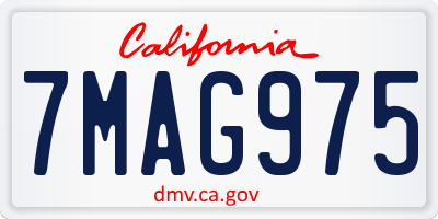 CA license plate 7MAG975