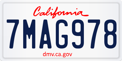 CA license plate 7MAG978