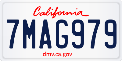 CA license plate 7MAG979