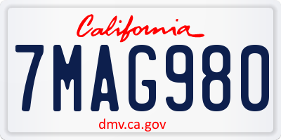 CA license plate 7MAG980