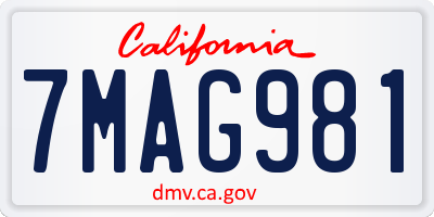 CA license plate 7MAG981