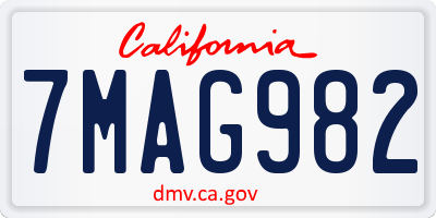 CA license plate 7MAG982
