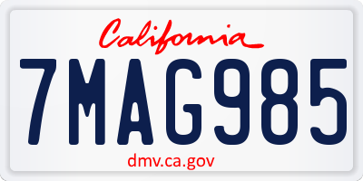 CA license plate 7MAG985