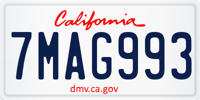 CA license plate 7MAG993
